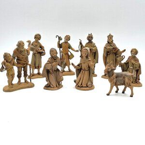 Vintage Fontanini Heirloom Depose Made Italy 1983 Small Nativity Figures 9 pcs